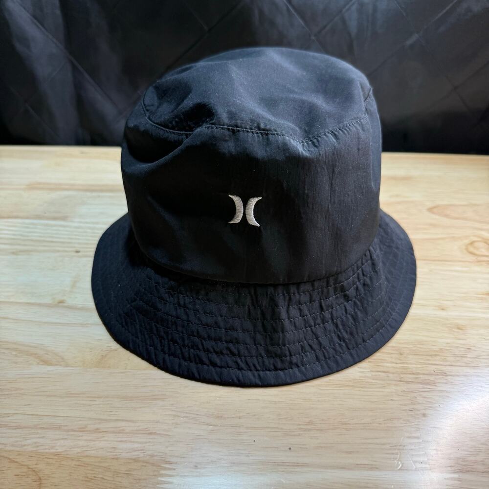 Hurley Surf Co. Adult Bucket Hat Solid Black Preppy Beach Logo One Size